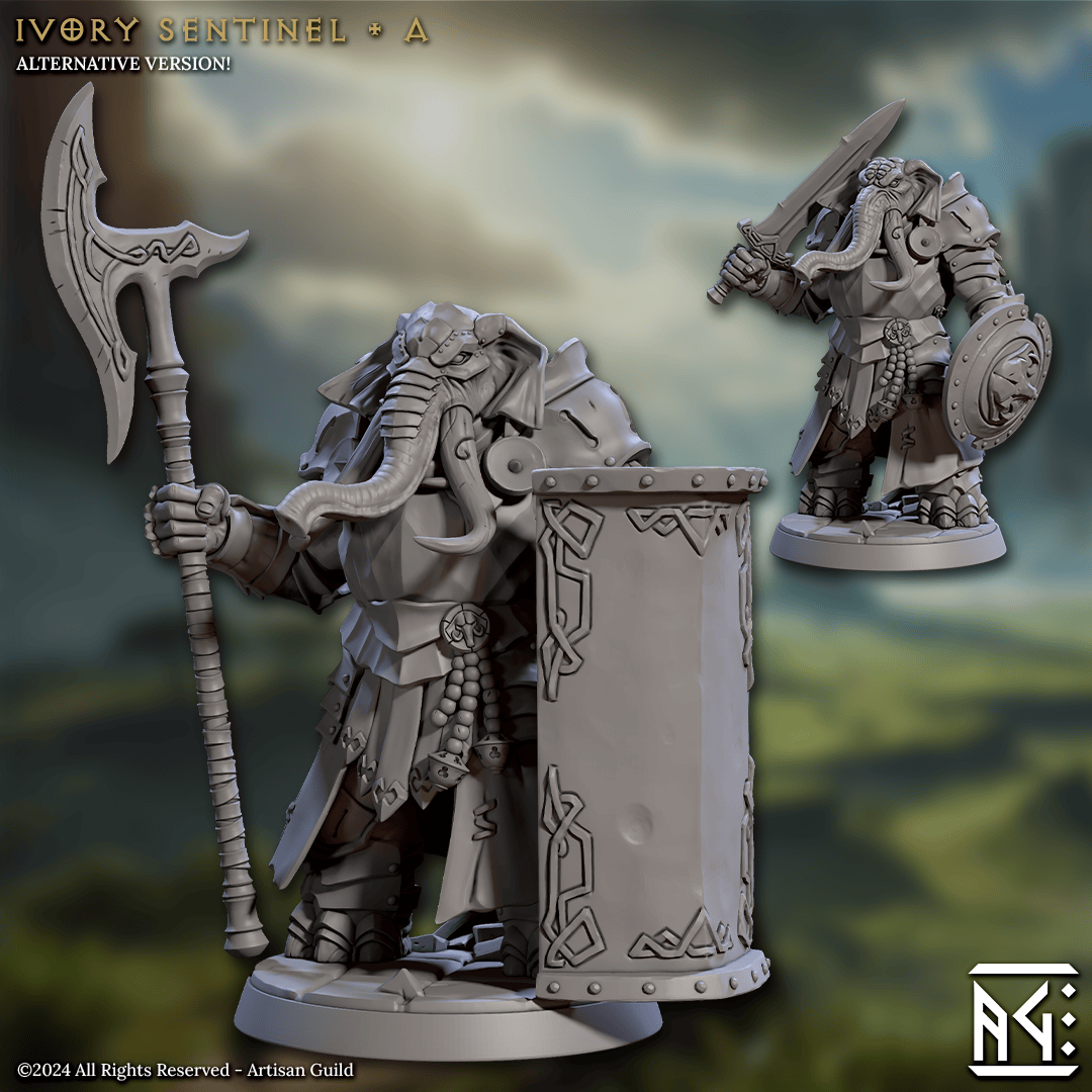 3D Printed Artisan Guild Ivory Sentinels Elephorim Ivory Sentinels 28mm 32mm - 3D Printing Boss 