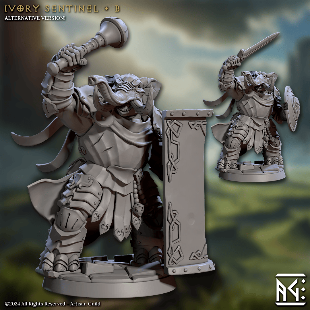 3D Printed Artisan Guild Ivory Sentinels Elephorim Ivory Sentinels 28mm 32mm - 3D Printing Boss 