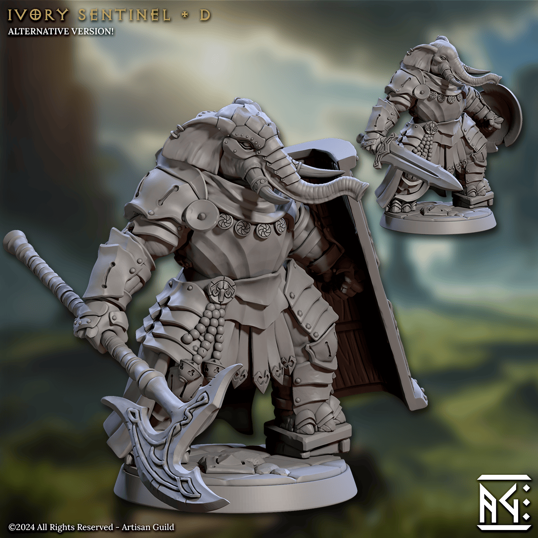 3D Printed Artisan Guild Ivory Sentinels Elephorim Ivory Sentinels 28mm 32mm - 3D Printing Boss 