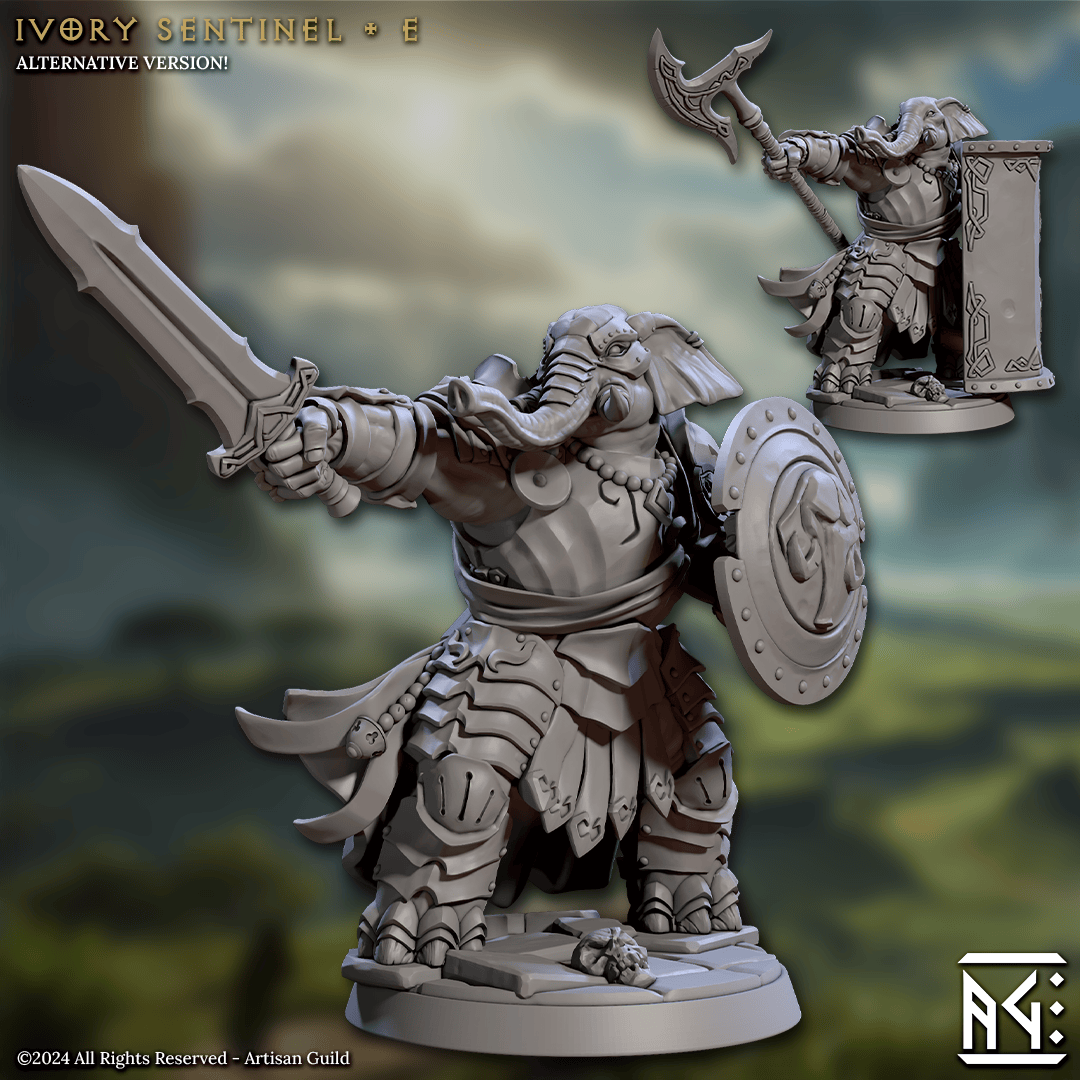 3D Printed Artisan Guild Ivory Sentinels Elephorim Ivory Sentinels 28mm 32mm - 3D Printing Boss 