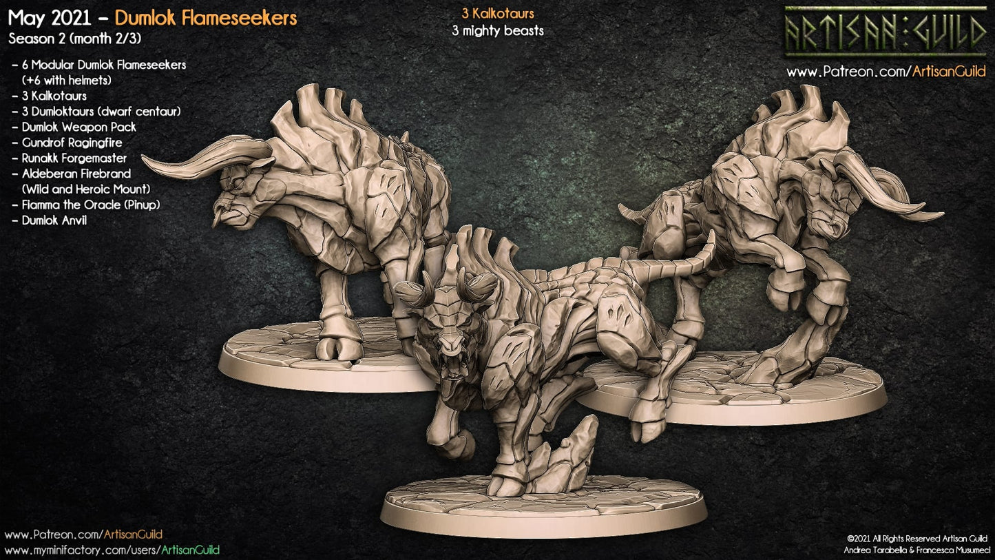 3D Printed Artisan Guild Kalkotaurs Dumlok Flameseekers 28mm 32mm - 3D Printing Boss 