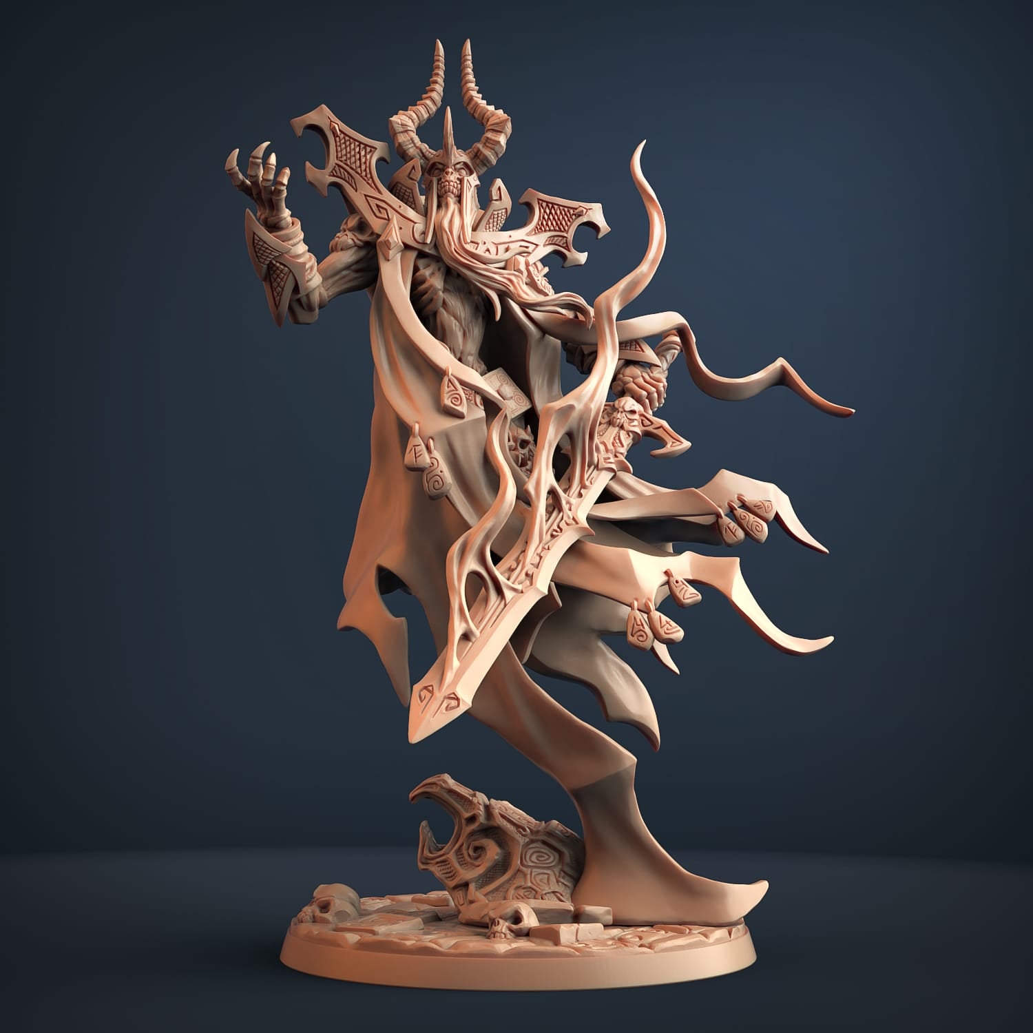 3D Printed Artisan Guild King Skutagaard The Lich Lord Darkness of the Lich Lord 28mm 32mm - 3D Printing Boss 