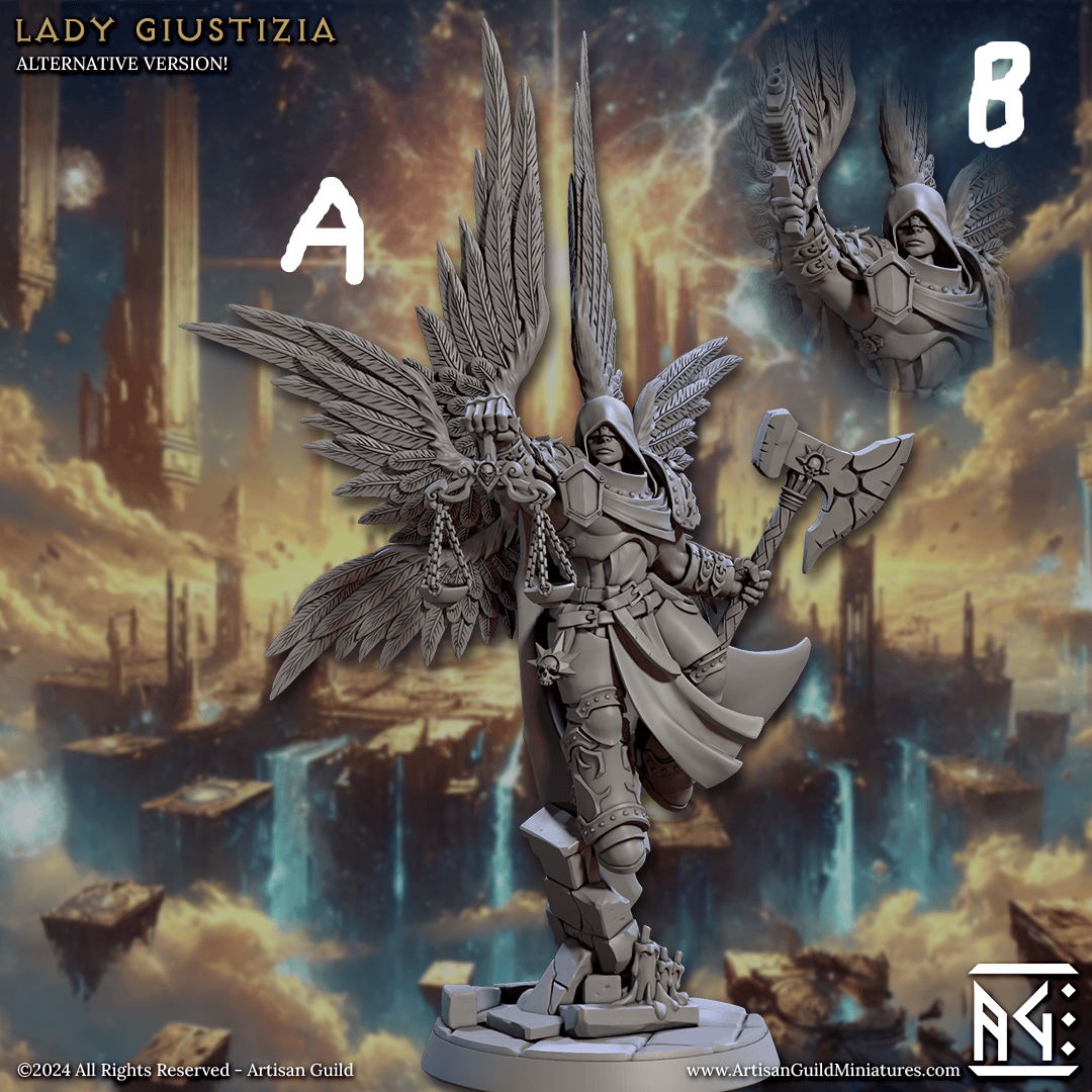 3D Printed Artisan Guild Lady Giustizia Wrath of the Malakim Set 28mm 32mm - 3D Printing Boss 