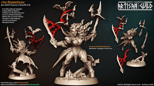 3D Printed Artisan Guild Lenora Drakenmiryan The Bloodhunt 28mm 32mm - 3D Printing Boss 