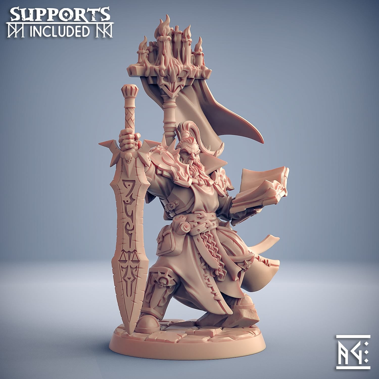 3D Printed Artisan Guild Lord Commander Casymir The Requien Brotherhood 28mm 32mm - 3D Printing Boss 