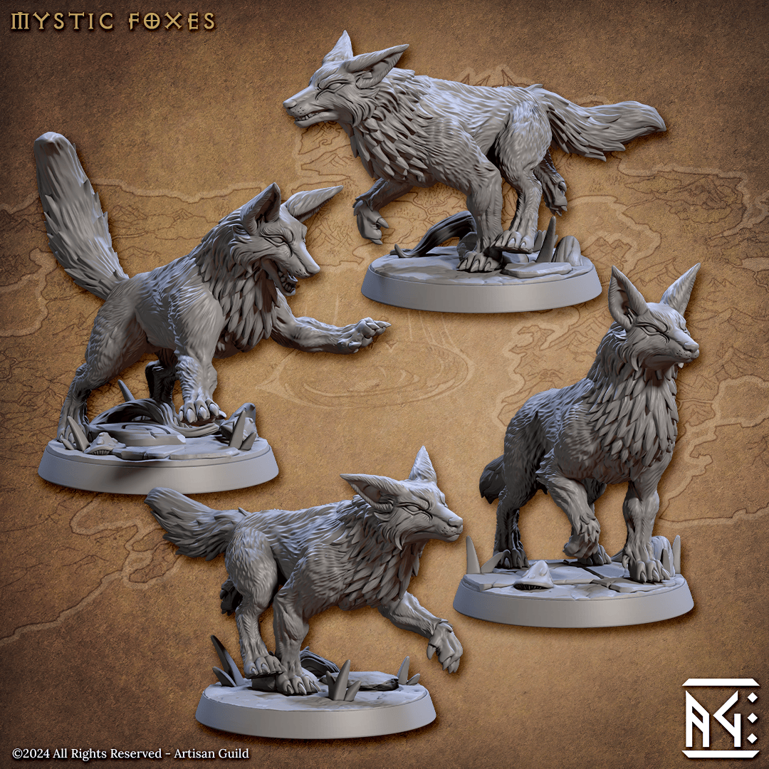 3D Printed Artisan Guild Lurikeens Fox Riders Deeproot Lurikeen Set 28mm 32mm - 3D Printing Boss 