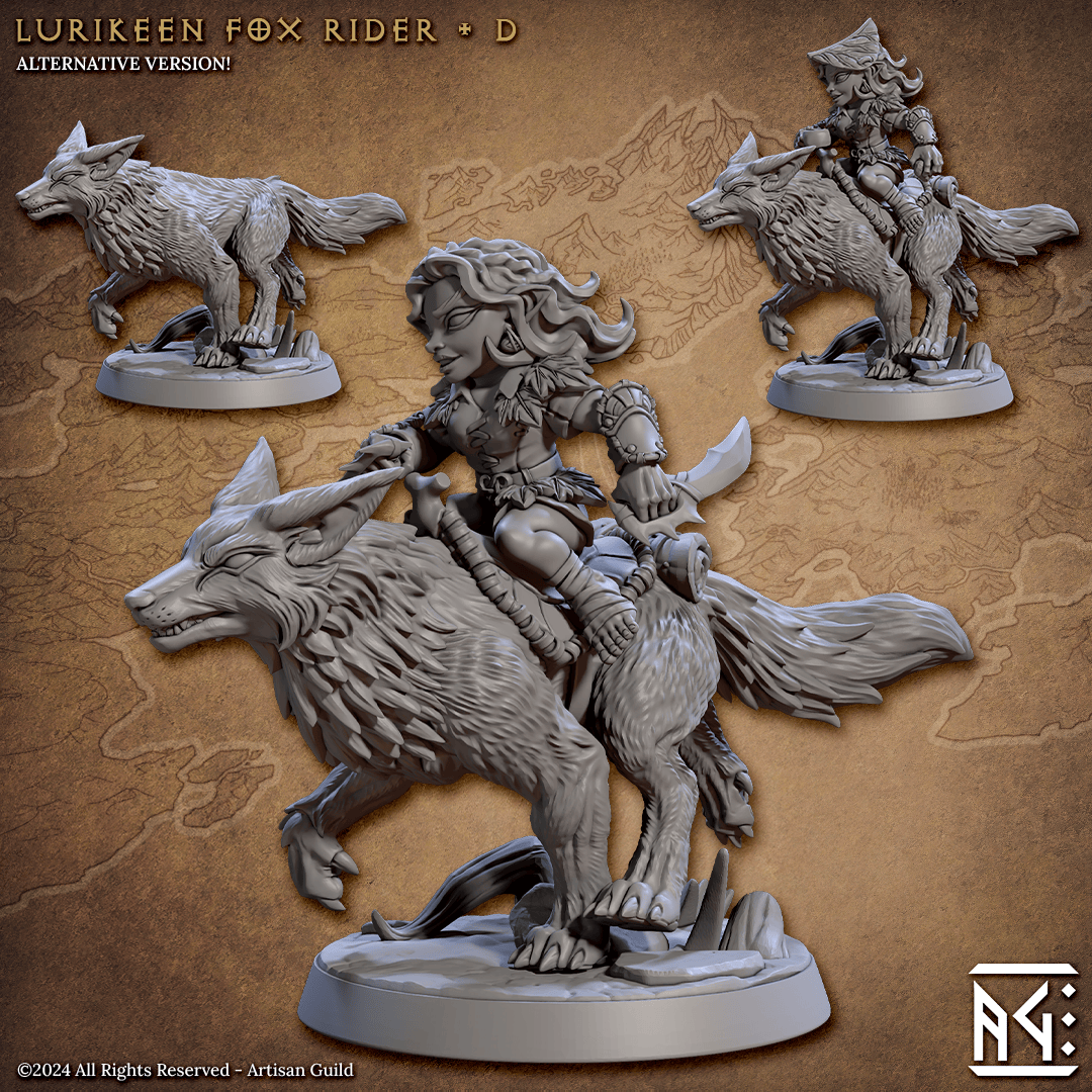 3D Printed Artisan Guild Lurikeens Fox Riders Deeproot Lurikeen Set 28mm 32mm - 3D Printing Boss 