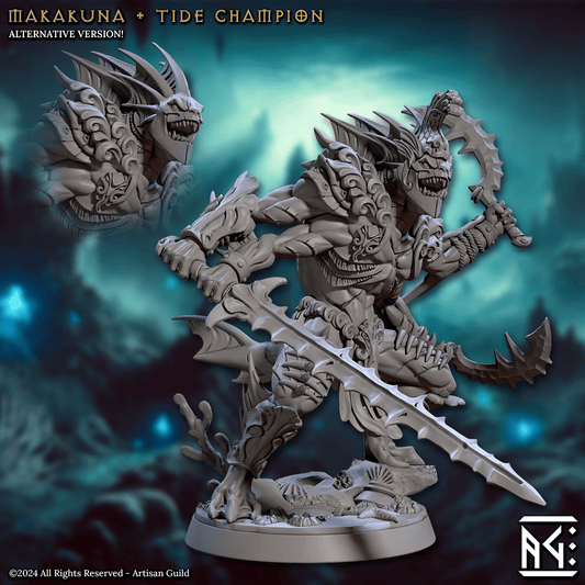 3D Printed Artisan Guild Makakuna Tide Champion Mirmidons of the Death Tide 28mm 32mm - 3D Printing Boss 