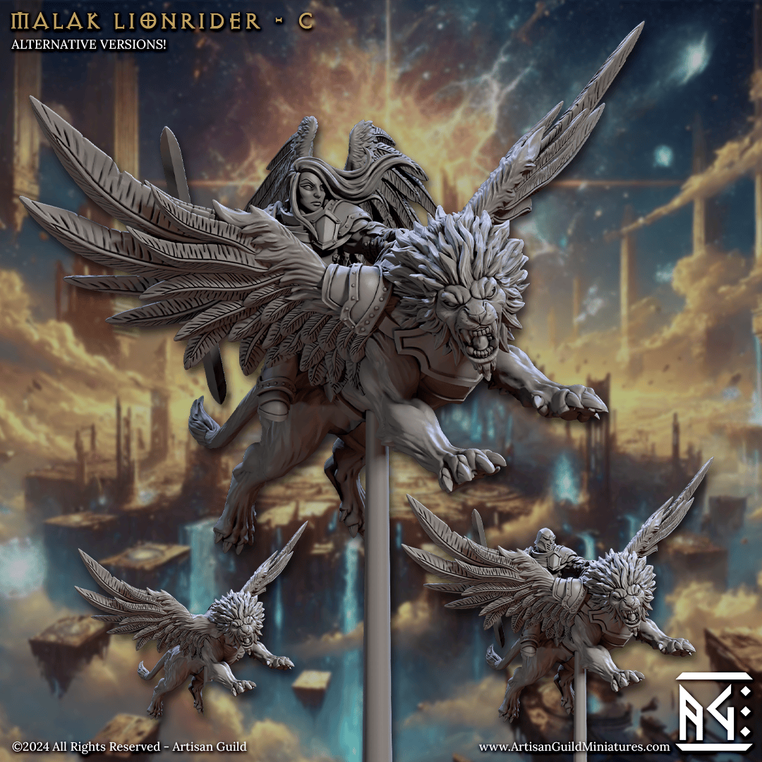 3D Printed Artisan Guild Malakim Lionriders Wrath of the Malakim Set 28mm 32mm - 3D Printing Boss 