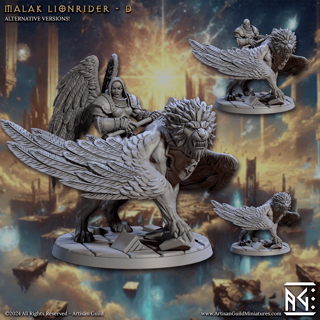 3D Printed Artisan Guild Malakim Lionriders Wrath of the Malakim Set 28mm 32mm - 3D Printing Boss 