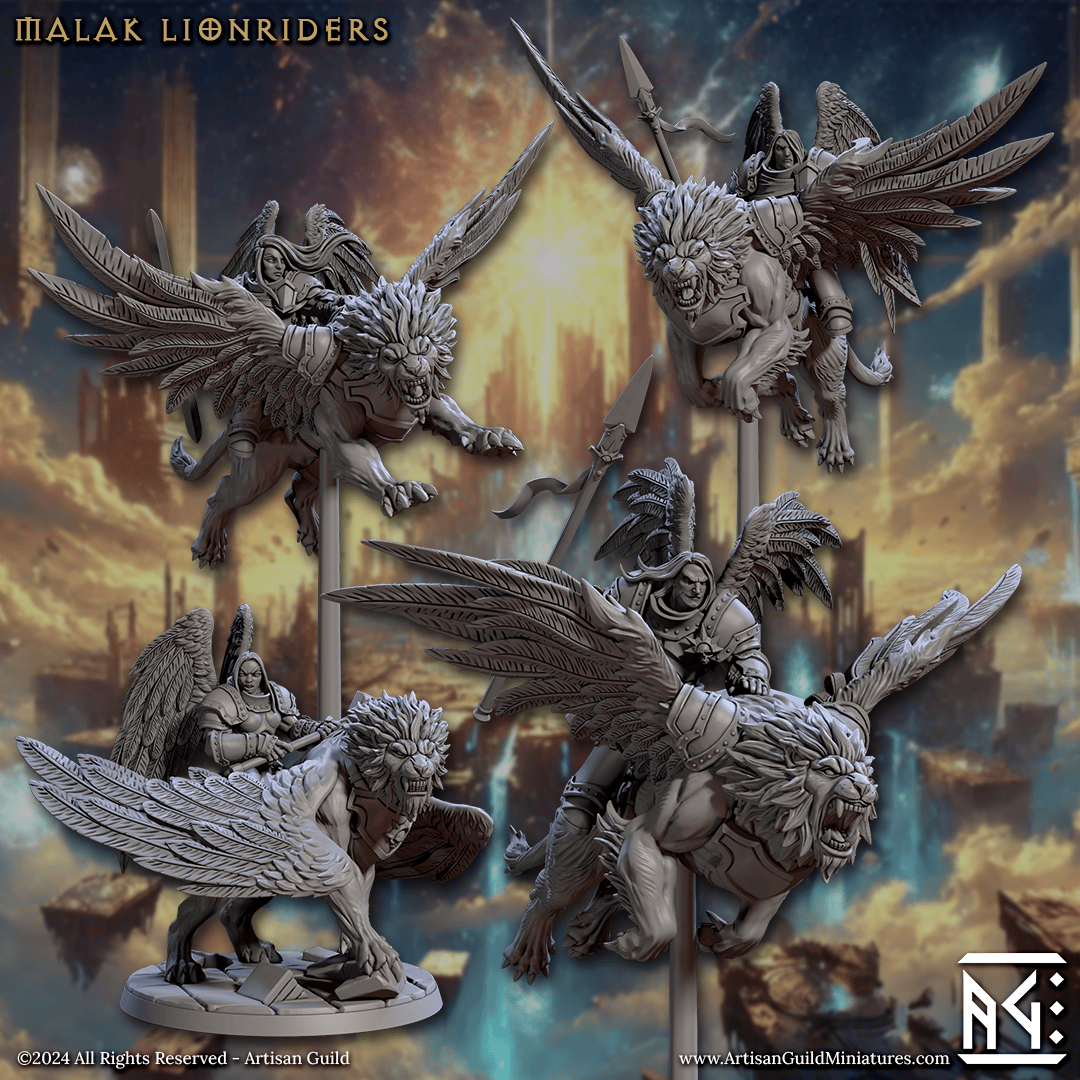 3D Printed Artisan Guild Malakim Lionriders Wrath of the Malakim Set 28mm 32mm - 3D Printing Boss 