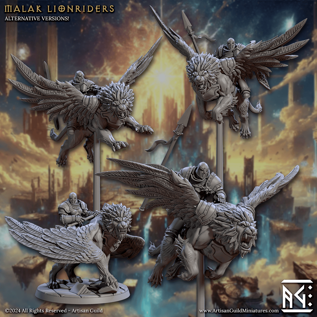 3D Printed Artisan Guild Malakim Lionriders Wrath of the Malakim Set 28mm 32mm - 3D Printing Boss 