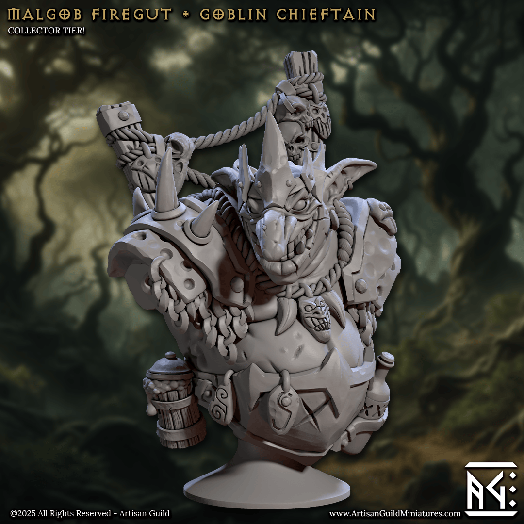 3D Printed Artisan Guild Malgob Faldorn Hobgoblin Bust Set 28mm 32mm - 3D Printing Boss 