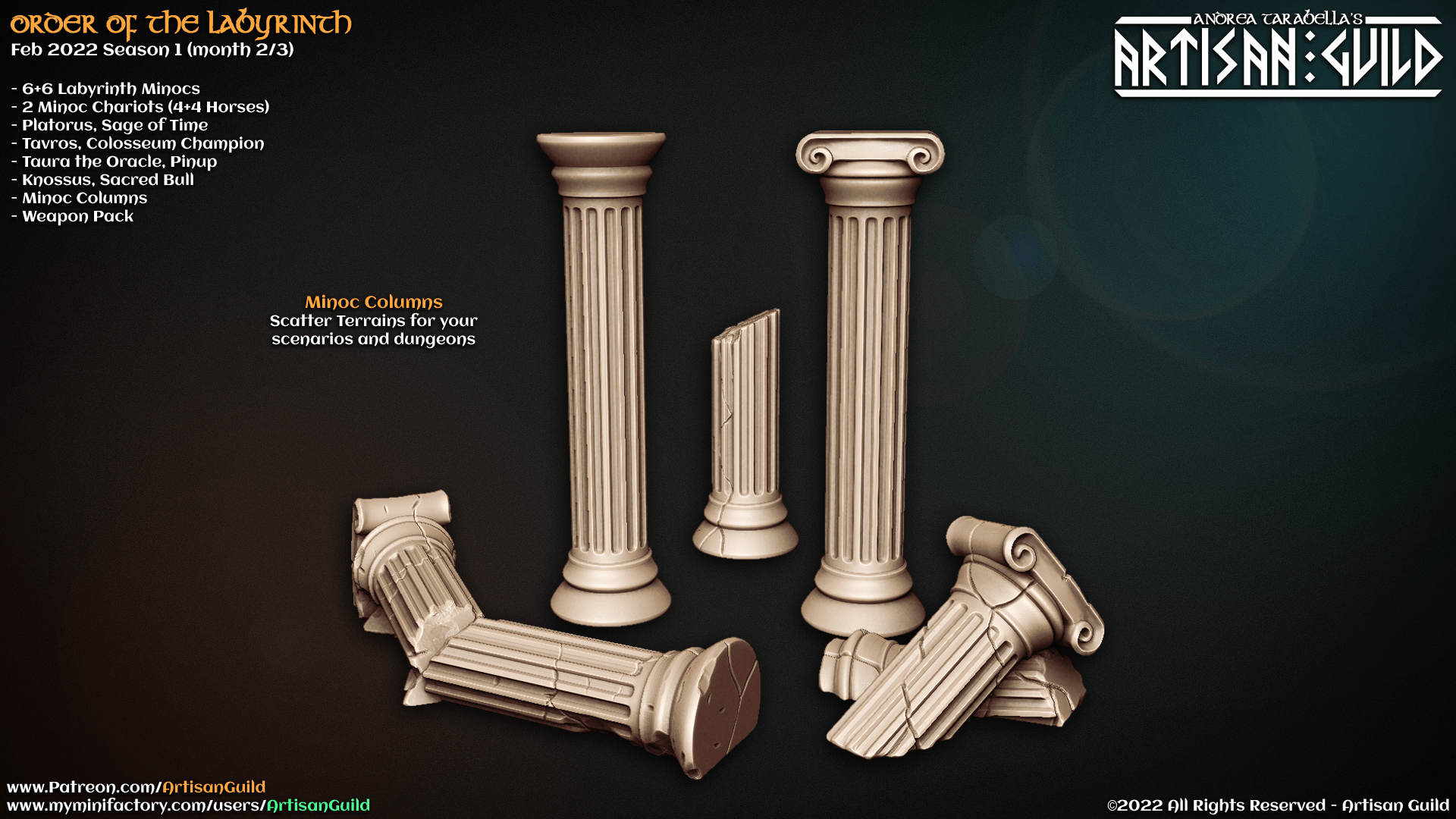 3D Printed Artisan Guild Minoc Columns Order of the Labyrinth 28mm 32mm - 3D Printing Boss 