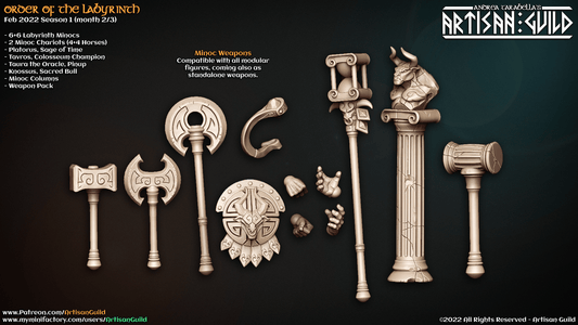3D Printed Artisan Guild Minoc Standalone Weapons Order of the Labyrinth 28mm 32mm - 3D Printing Boss 