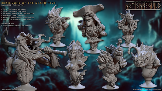 3D Printed Artisan Guild Mirmidons of the Death-Tide Busts Set 28mm 32mm - 3D Printing Boss 