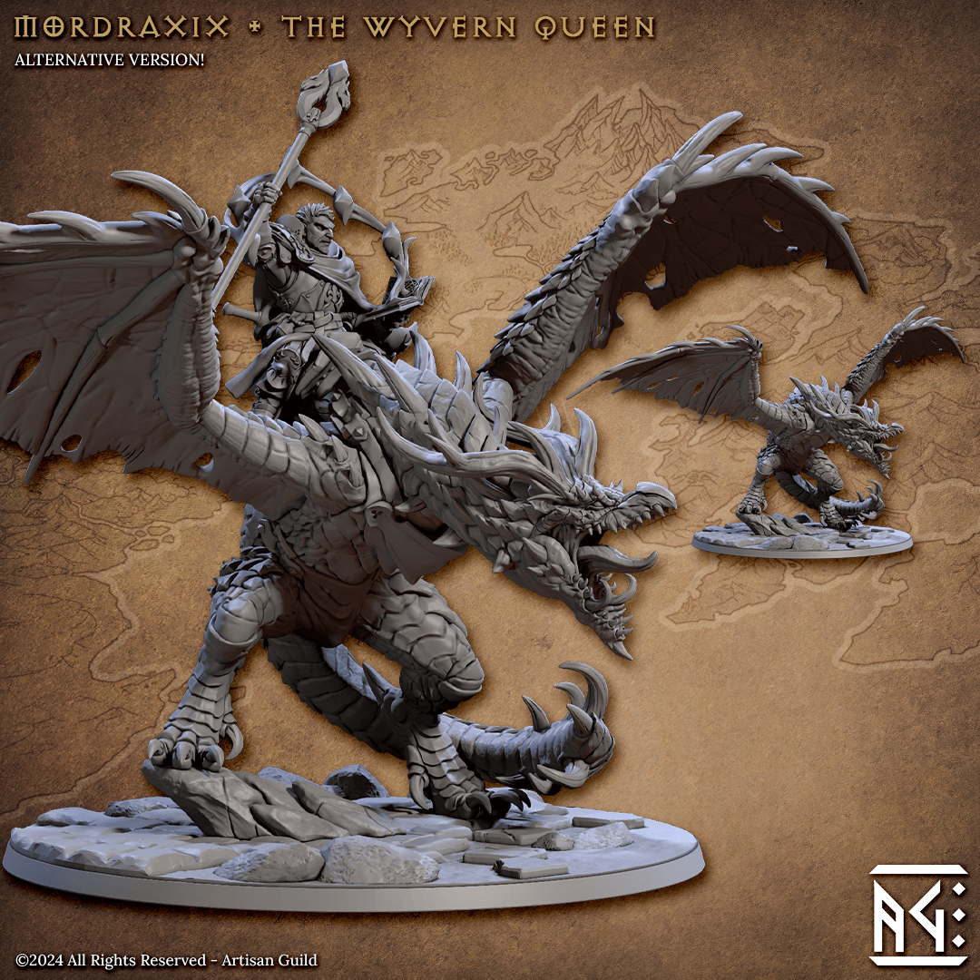 3D Printed Artisan Guild Modrdaxix the Wyvern Queen Vanguard Fighters Set 28mm 32mm - 3D Printing Boss 