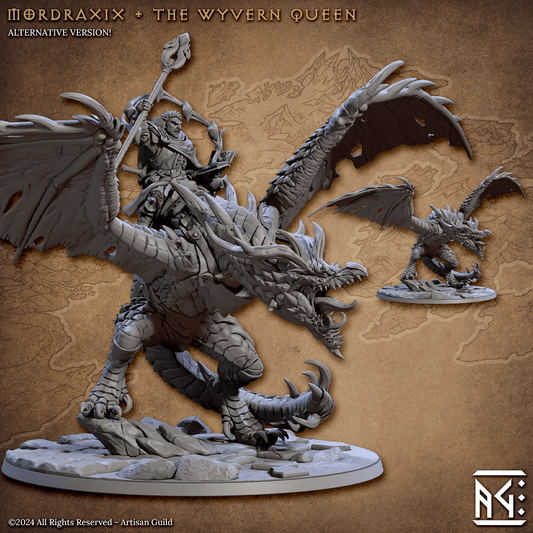 3D Printed Artisan Guild Modrdaxix the Wyvern Queen Vanguard Fighters Set 28mm 32mm - 3D Printing Boss 