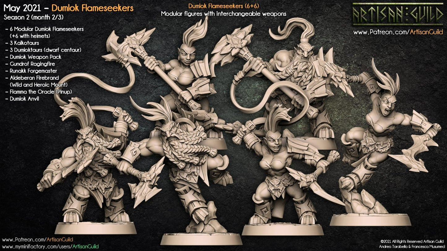 3D Printed Artisan Guild Modular Dumlok Flameseekers Dumlok Flameseekers 28mm 32mm - 3D Printing Boss 