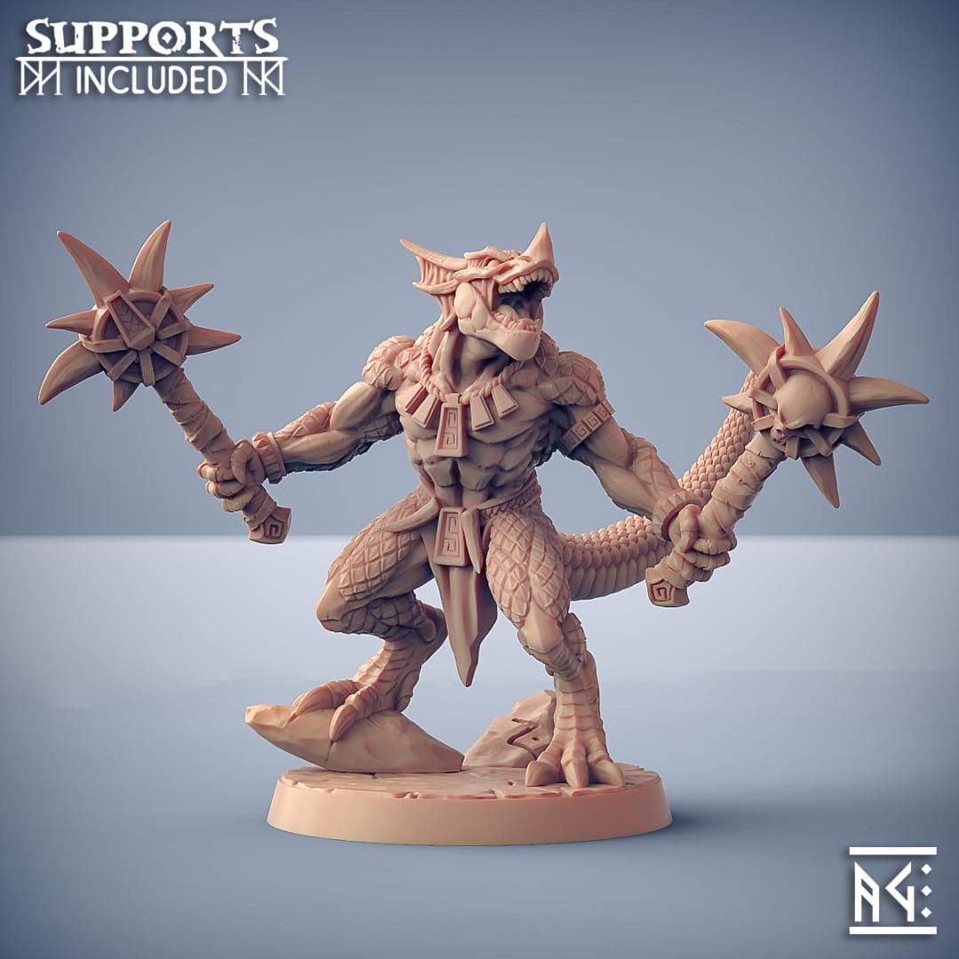 3D Printed Artisan Guild  Modular Goldmaw Lizards Goldmaw Lizards Set 28mm 32mm - 3D Printing Boss 