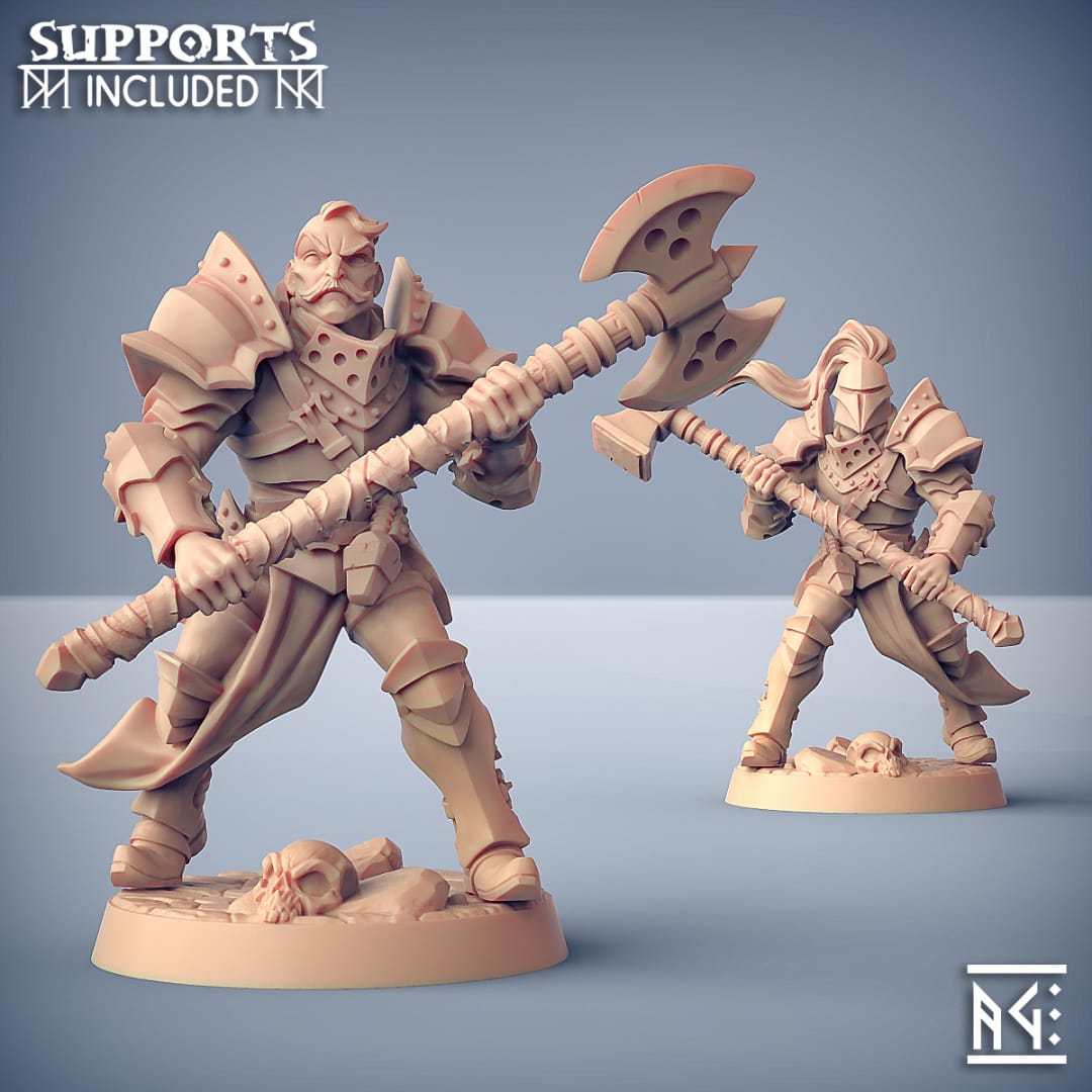 3D Printed Artisan Guild Modular Human Fighters Fighters Guild Set 28mm 32mm - 3D Printing Boss 