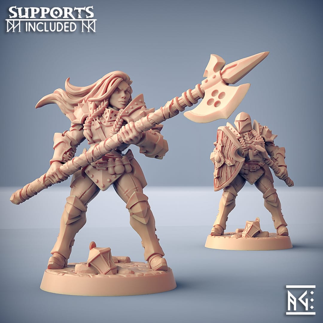 3D Printed Artisan Guild Modular Human Fighters Fighters Guild Set 28mm 32mm - 3D Printing Boss 