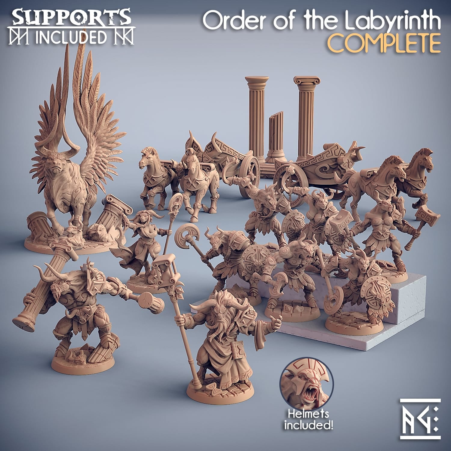 3D Printed Artisan Guild Modular Labirynth Minocs Order of the Labyrinth 28mm 32mm - 3D Printing Boss 