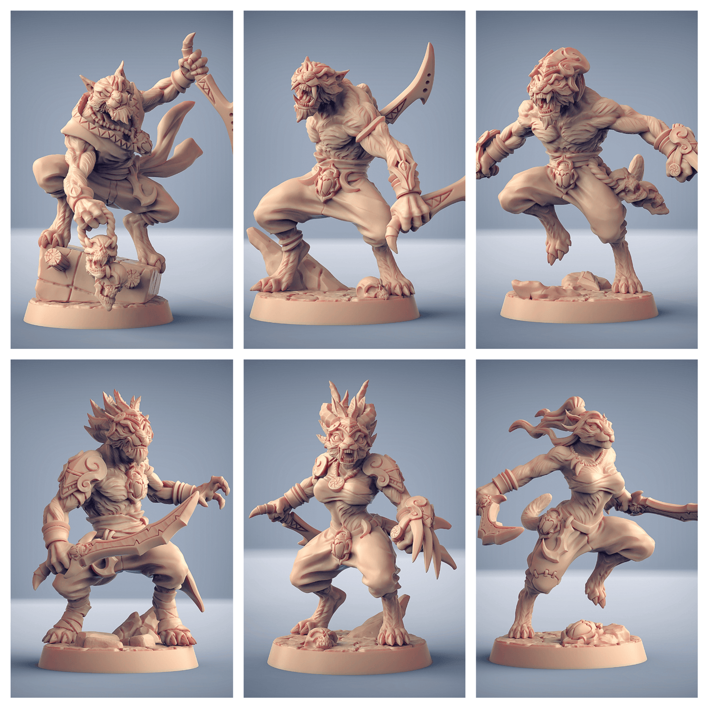 3D Printed Artisan Guild Modular Rakshakin Headhunter Rakshakin Headhunters 28mm 32mm - 3D Printing Boss 