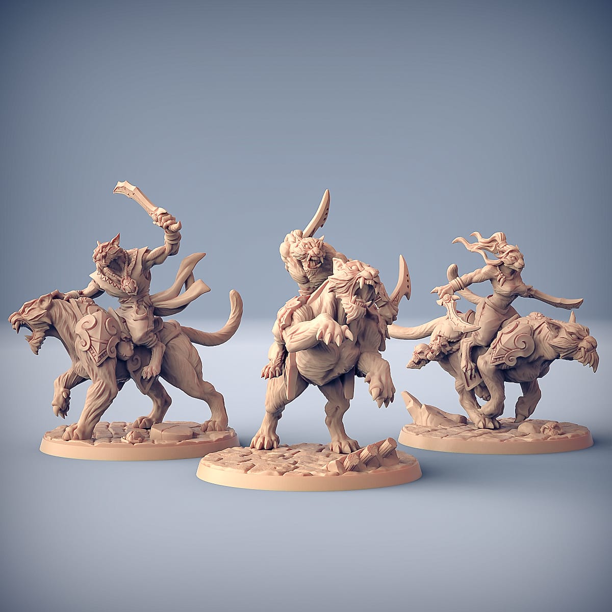 3D Printed Artisan Guild Modular Rakshatiger Riders Rakshakin Headhunters 28mm 32mm - 3D Printing Boss 