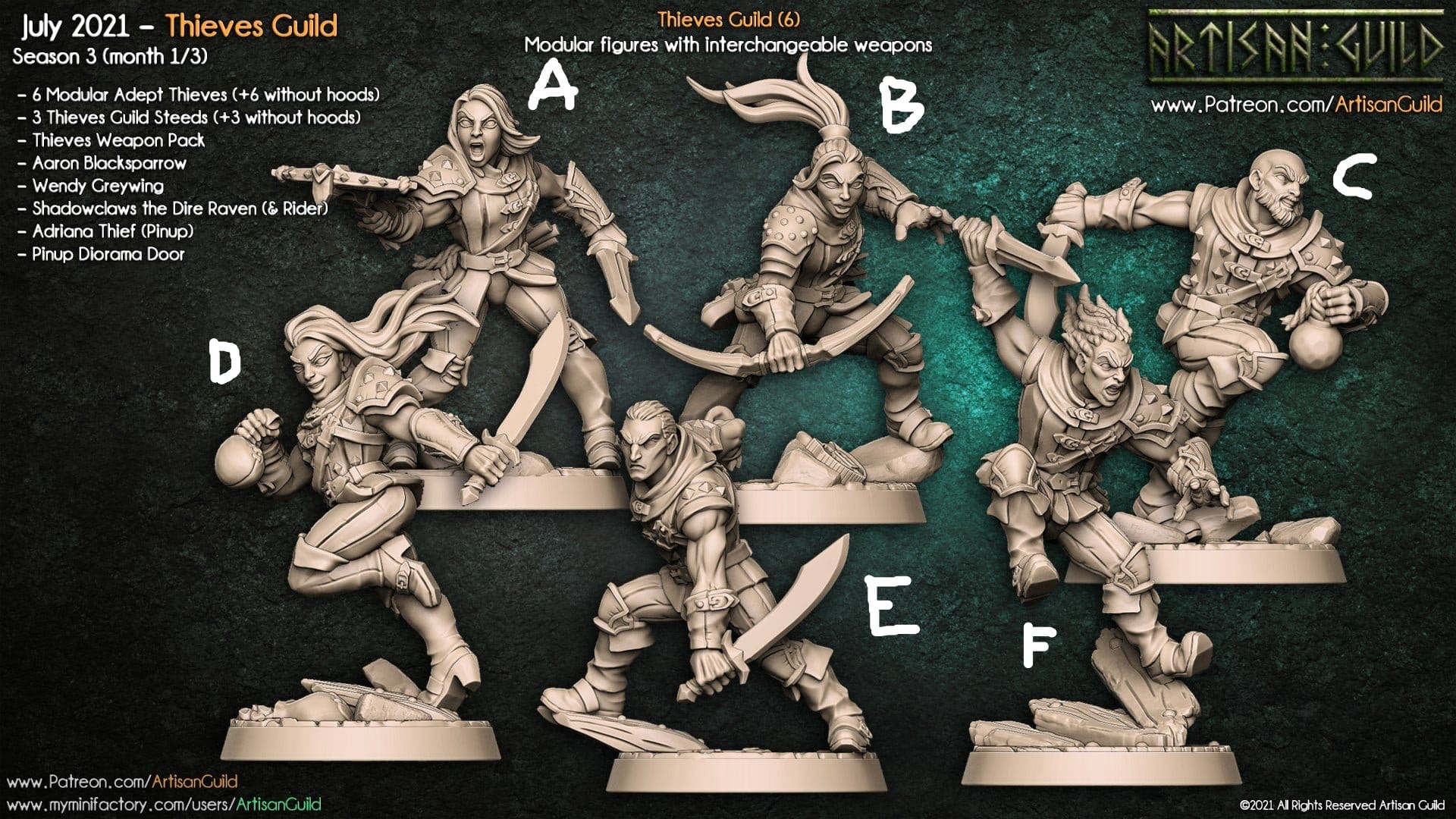 3D Printed Artisan Guild Modular Thieves Guild Thieves Guild 28mm 32mm - 3D Printing Boss 