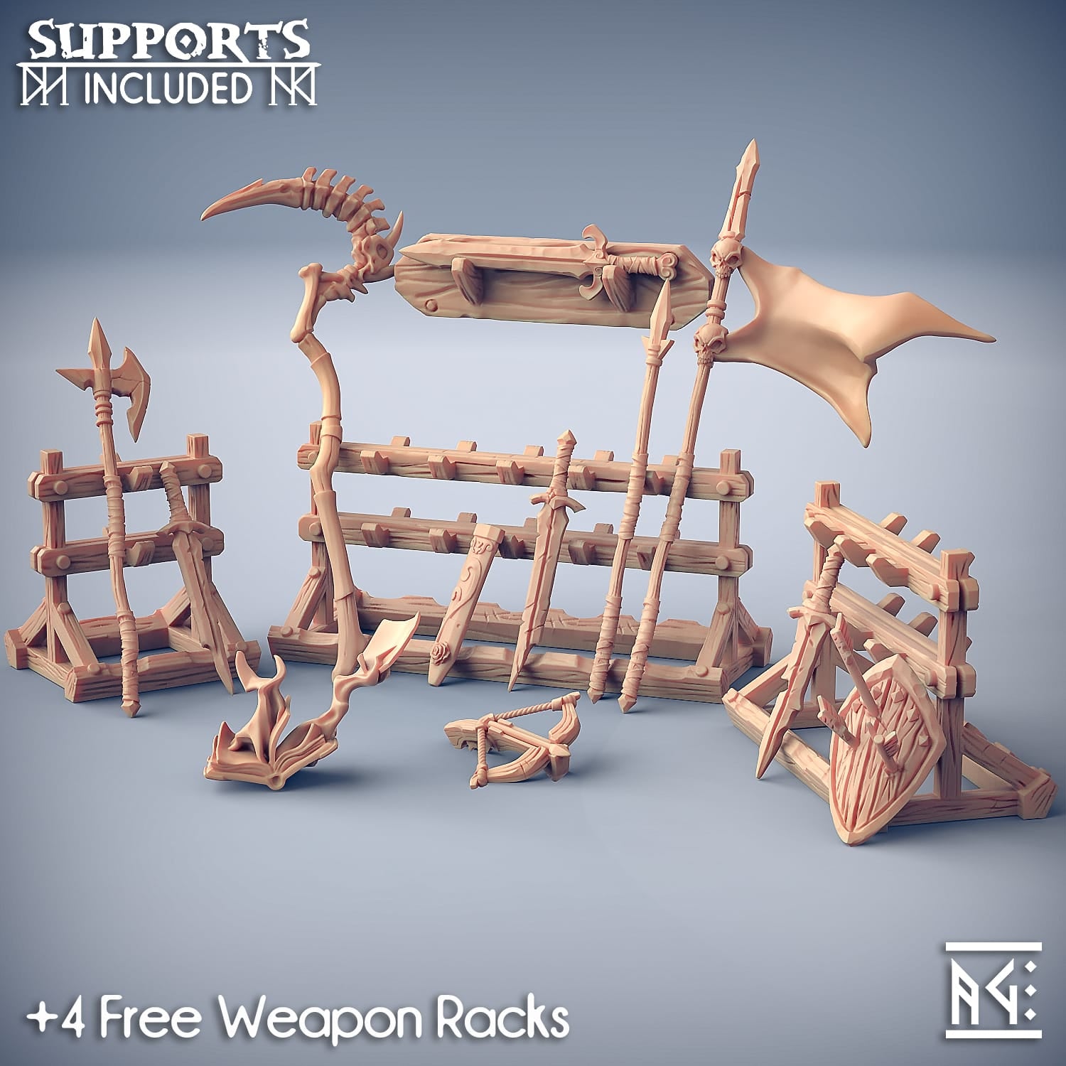 3D Printed Artisan Guild Oldburg Fallen Ones Weapons Oldburg Fallen Ones 28mm 32mm - 3D Printing Boss 