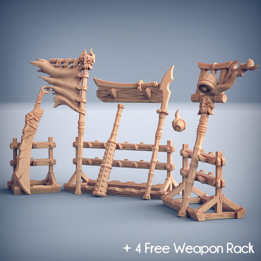 3D Printed Artisan Guild Oni Clan Weapons Rack Oni Clan 28mm 32mm - 3D Printing Boss 