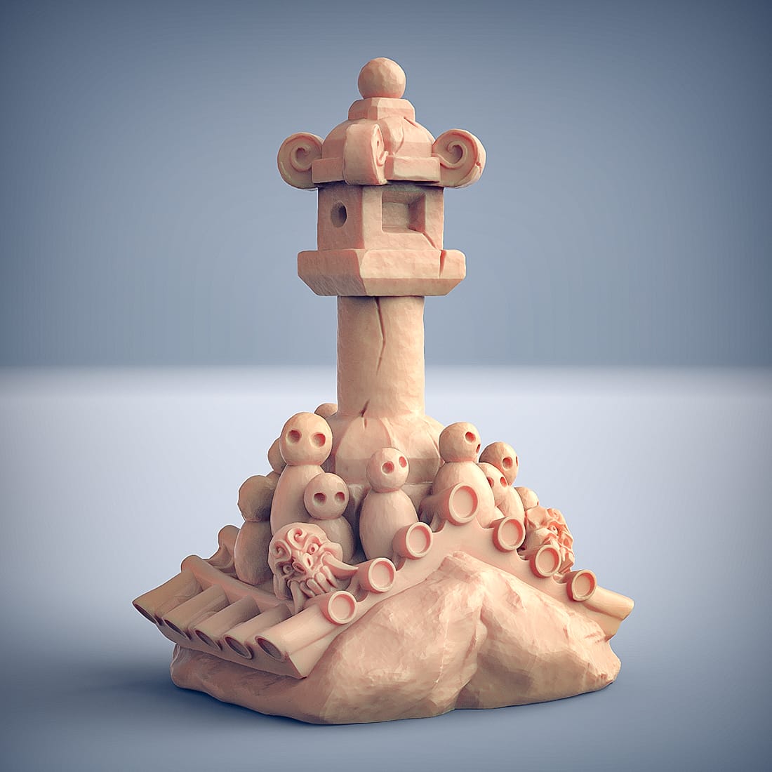 3D Printed Artisan Guild Oni Lamp Oni Clan 28mm 32mm - 3D Printing Boss 