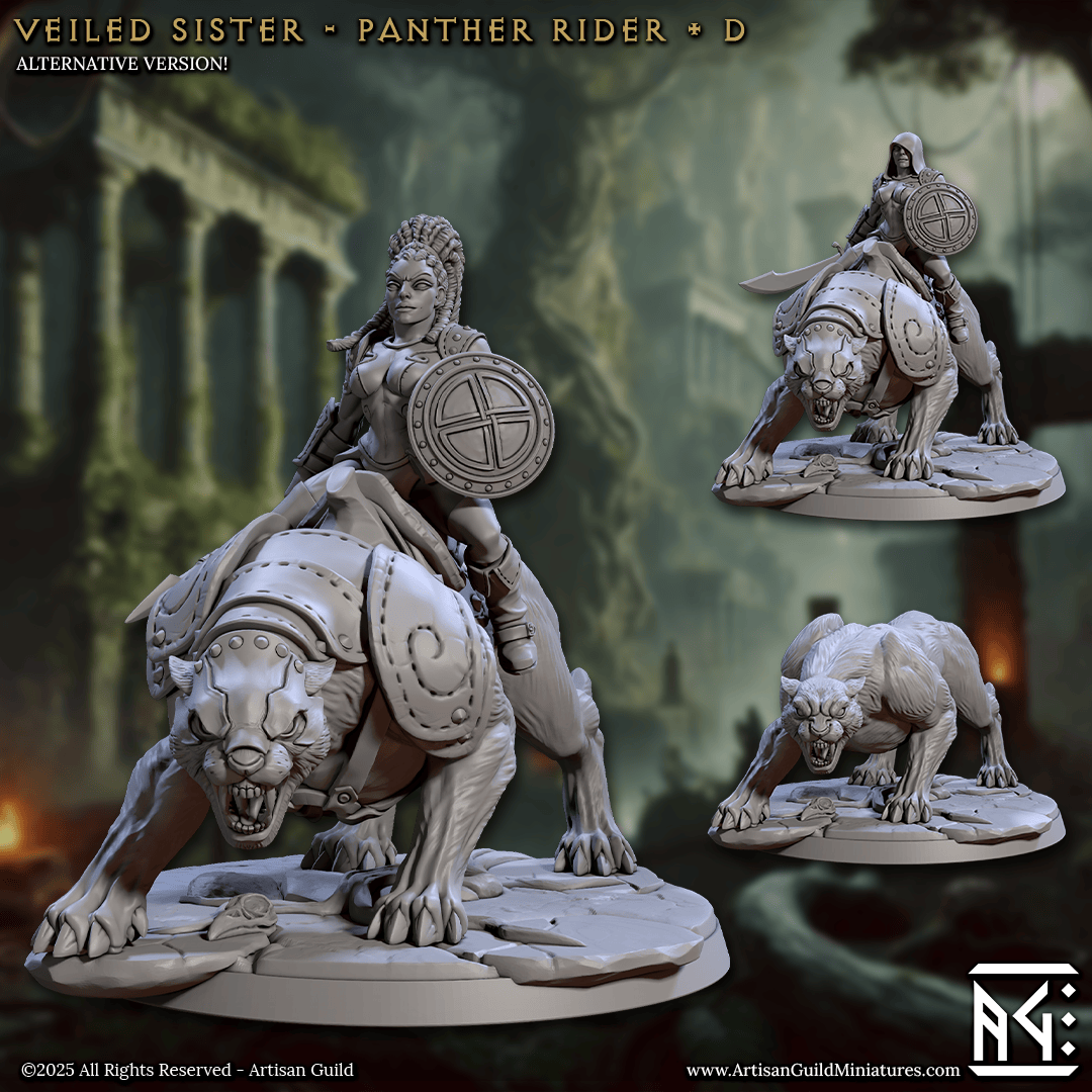 3D Printed Artisan Guild Panther Riders Veiled Sisterhood Set 28mm 32mm - 3D Printing Boss 
