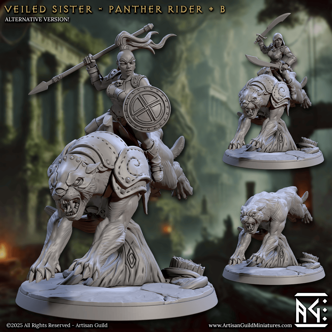3D Printed Artisan Guild Panther Riders Veiled Sisterhood Set 28mm 32mm - 3D Printing Boss 