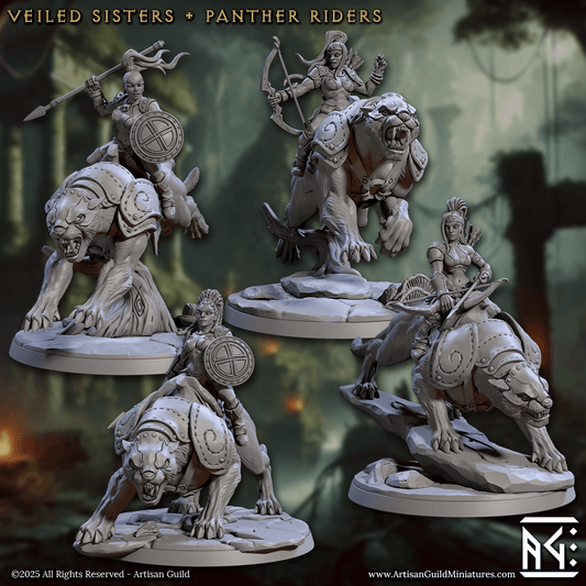 3D Printed Artisan Guild Panther Riders Veiled Sisterhood Set 28mm 32mm - 3D Printing Boss 