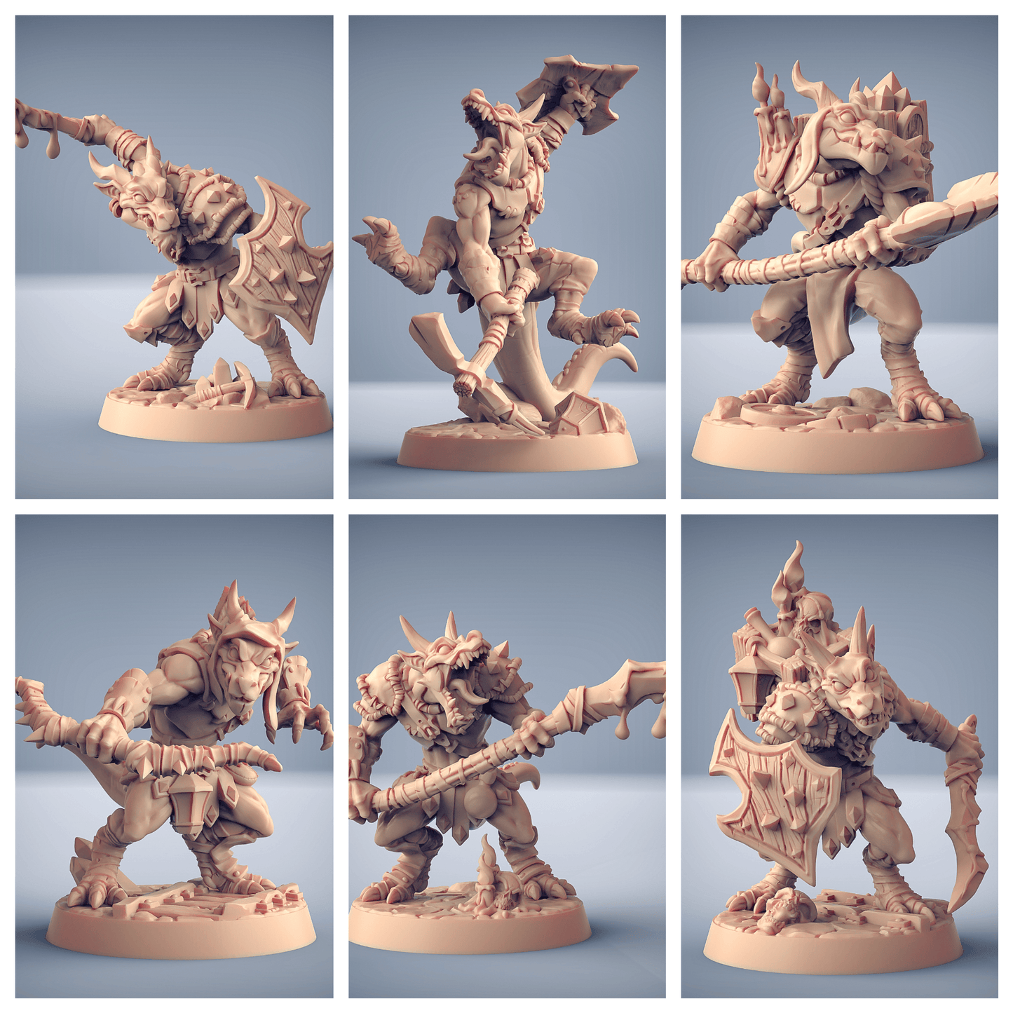 3D Printed Artisan Guild Plague Mine Kobolds Set Plague Mine Kobolds 28mm 32mm - 3D Printing Boss 