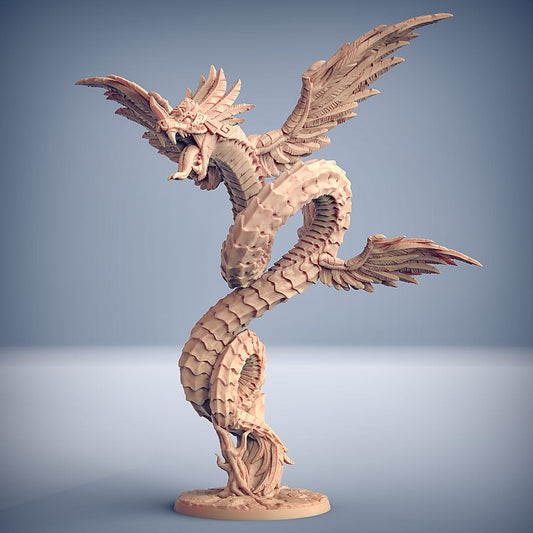 3D Printed Artisan Guild Quetzalcoatl The Snake God Epic Bosses 28mm 32mm - 3D Printing Boss 