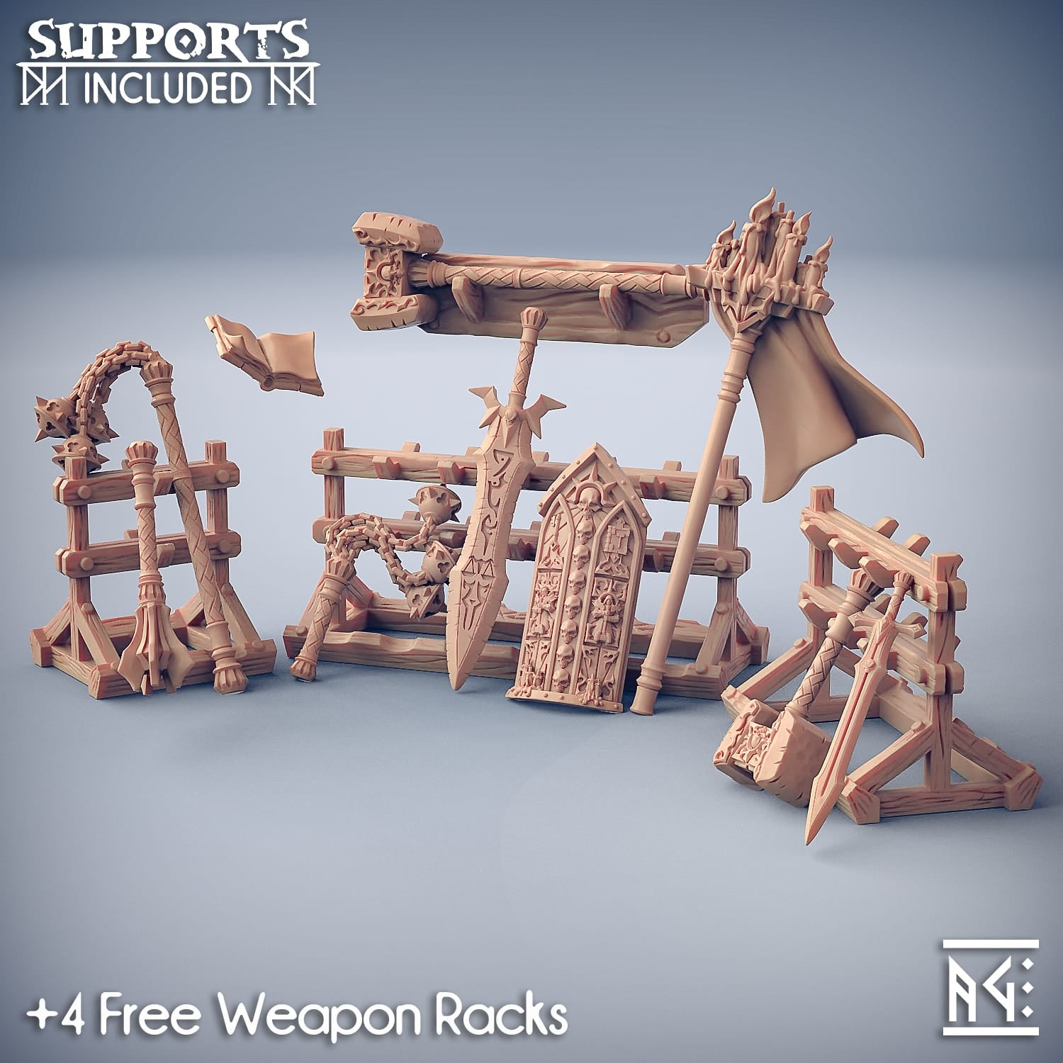 3D Printed Artisan Guild Requien Brotherhood Weapons The Requien Brotherhood 28mm 32mm - 3D Printing Boss 
