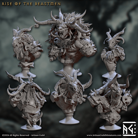 3D Printed Artisan Guild Rise of the Beastmen Bust Set 28mm 32mm - 3D Printing Boss 