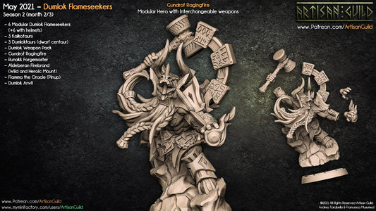 3D Printed Artisan Guild Runakk Forgemaster Dumlok Flameseekers 28mm 32mm - 3D Printing Boss 