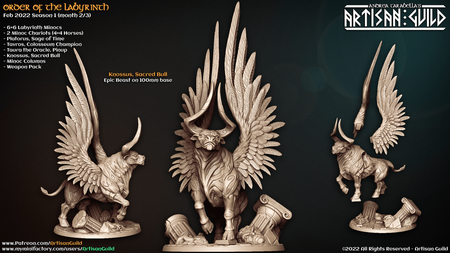 3D Printed Artisan Guild Sacred Bull Knossus Order of the Labyrinth 28mm 32mm - 3D Printing Boss 