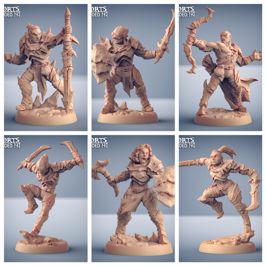 3D Printed Artisan Guild Scourgeland Survivor Set Scourgeland Survivors 28mm 32mm - 3D Printing Boss 