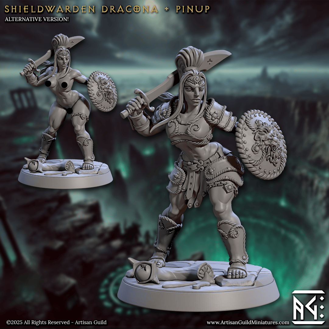 3D Printed Artisan Guild Shieldwarden Dracona Descent into the Hive of the All Seeing 28mm 32mm - 3D Printing Boss 