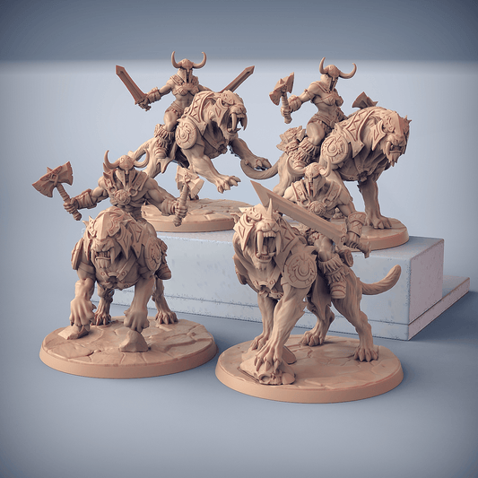 3D Printed Artisan Guild Smilodon Riders Dragonpeak Barbarians 28mm 32mm - 3D Printing Boss 