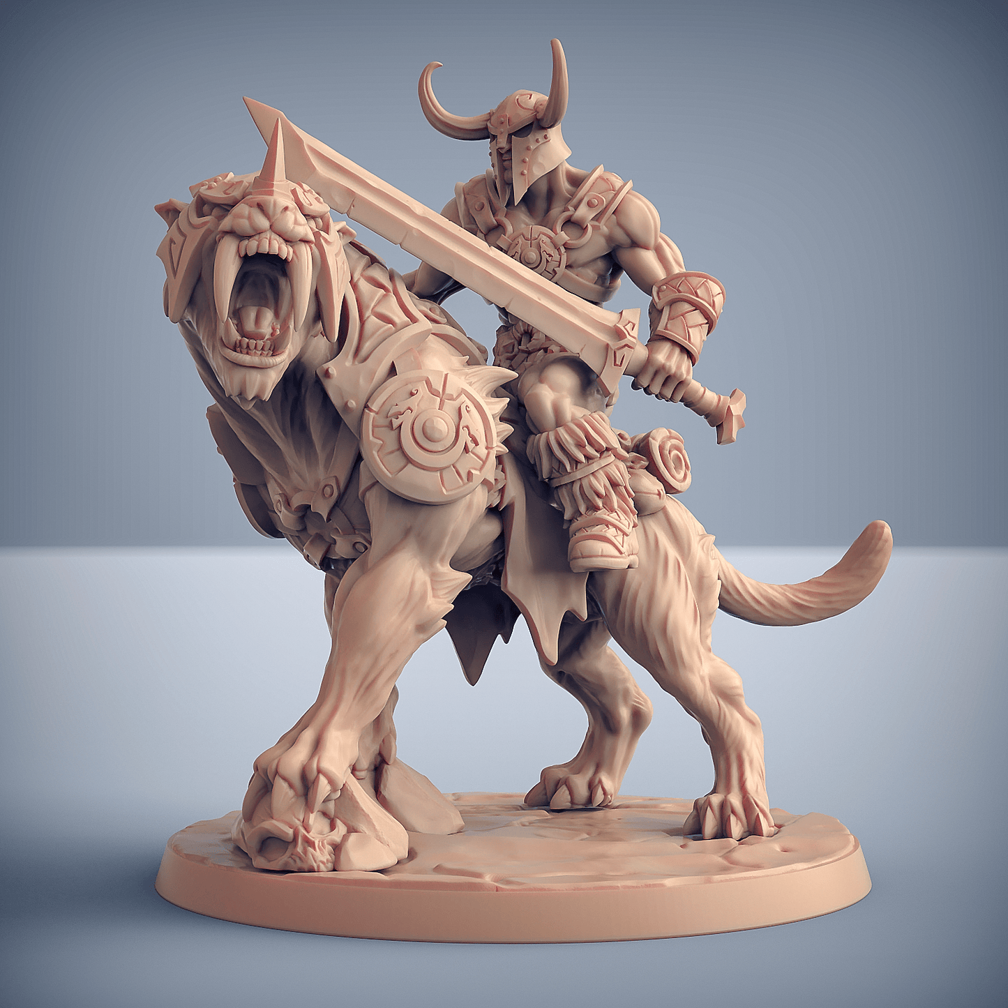 3D Printed Artisan Guild Smilodon Riders Dragonpeak Barbarians 28mm 32mm - 3D Printing Boss 
