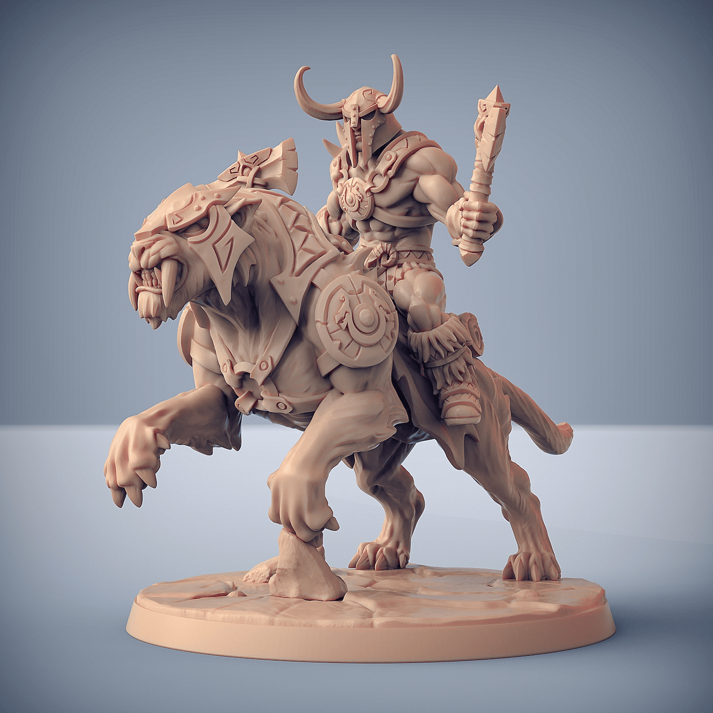 3D Printed Artisan Guild Smilodon Riders Dragonpeak Barbarians 28mm 32mm - 3D Printing Boss 