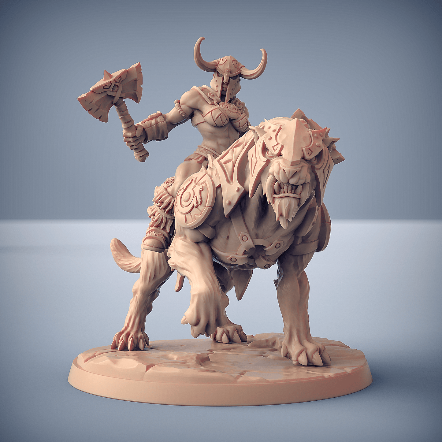 3D Printed Artisan Guild Smilodon Riders Dragonpeak Barbarians 28mm 32mm - 3D Printing Boss 