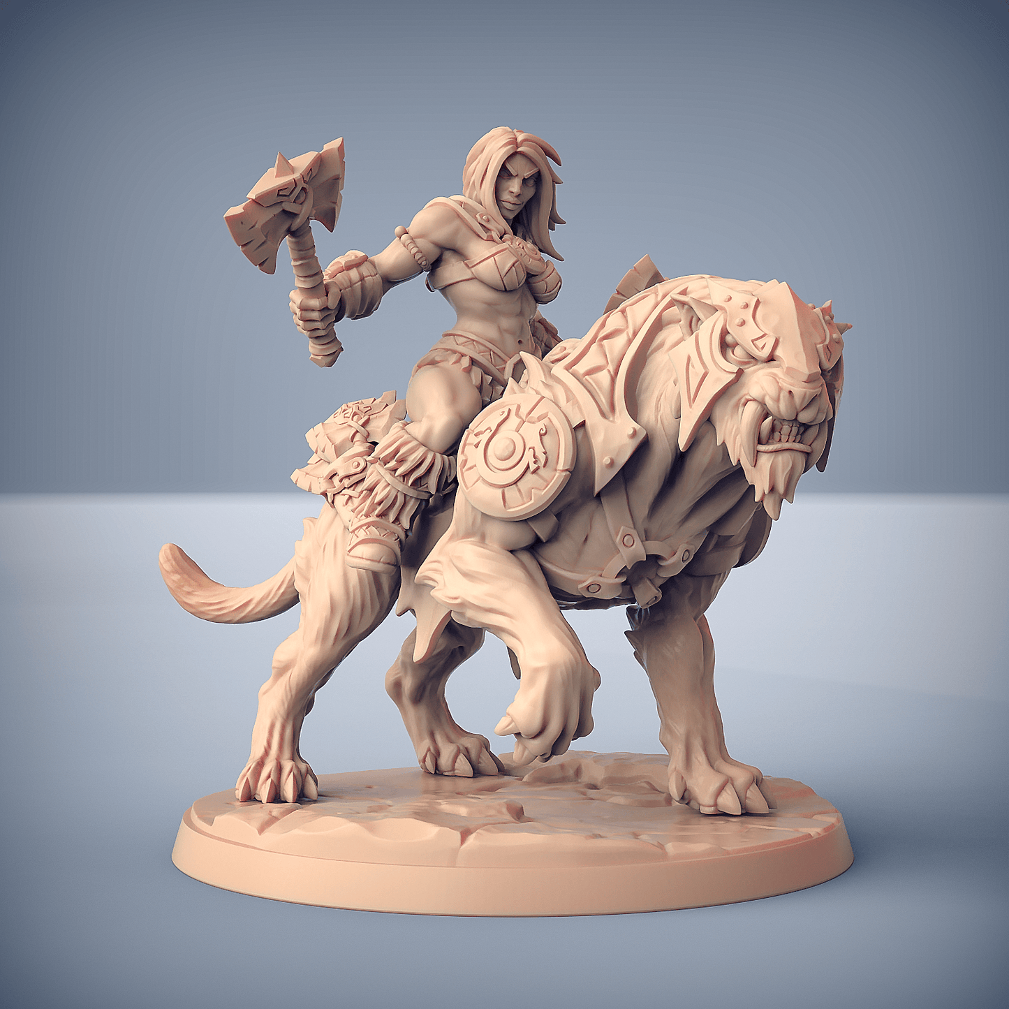 3D Printed Artisan Guild Smilodon Riders Dragonpeak Barbarians 28mm 32mm - 3D Printing Boss 