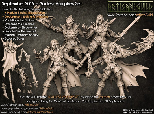 3D Printed Artisan Guild Soulless Bloodseekers Soulless Vampires Set 28mm 32mm - 3D Printing Boss 